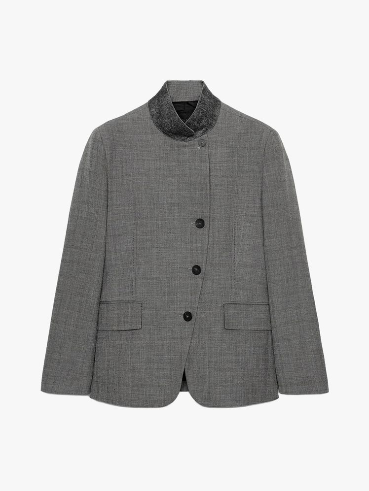 Image may contain Blazer Clothing Coat Jacket Formal Wear Suit Home Decor Linen and Shirt