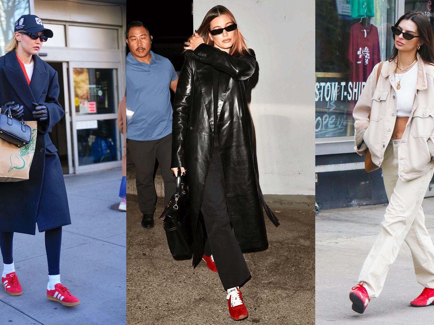 From Gigi Hadid to Emily Ratajkowski, Celebs Sure Love a Red Sneaker